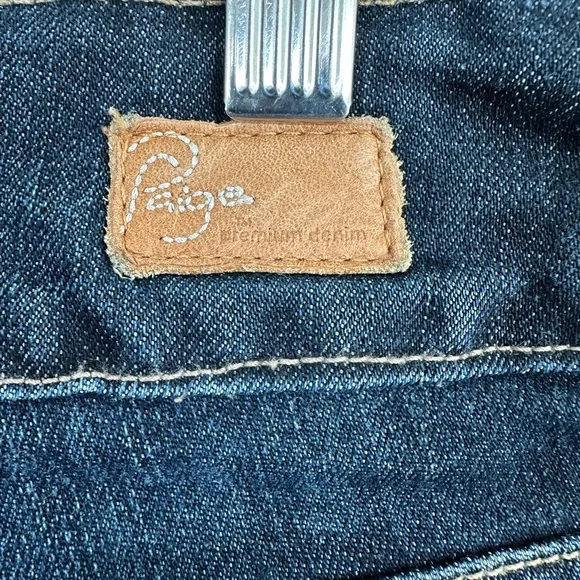 Paige Hidden Hills Premium Capri Double Button Dark Wash Crop Jeans Size 29 - Picture 9 of 15